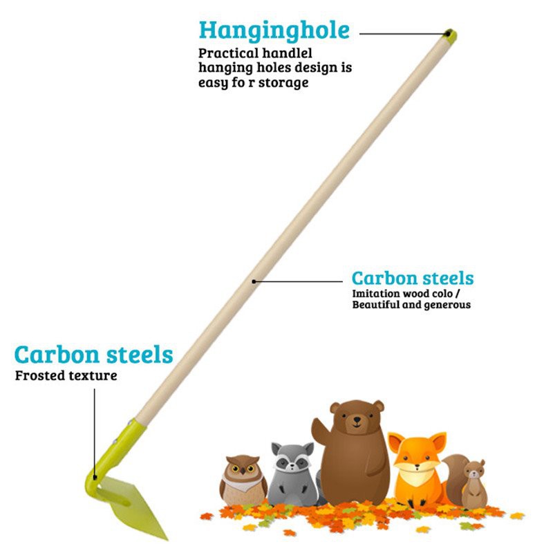 Long handle kids garden tool set