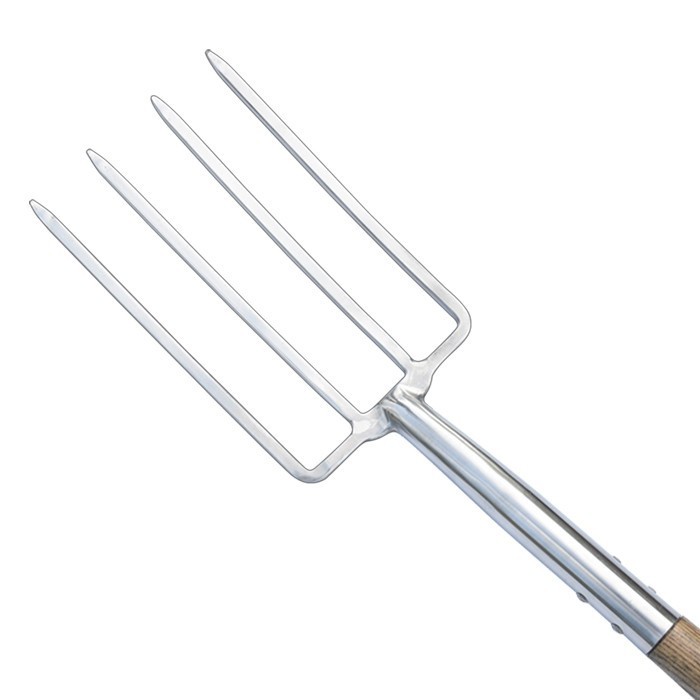 Garden fork wooden handle with stainless steel head